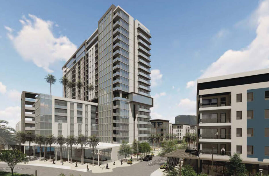 An artist's rendering of developer Southern Land Co.'s proposed new apartment complex in Las Ve ...