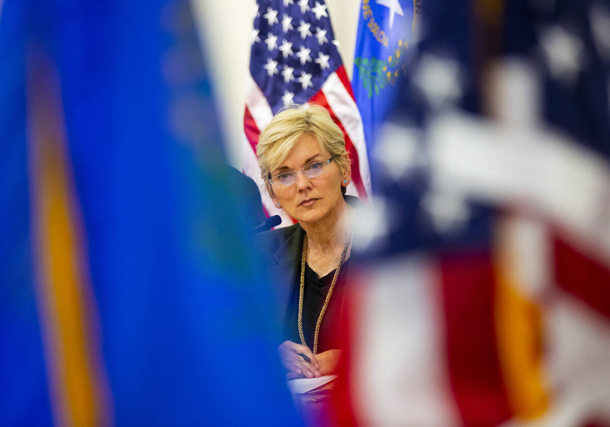 In this June 10, 2021, file photo, Energy Secretary Jennifer Granholm listens to participants d ...