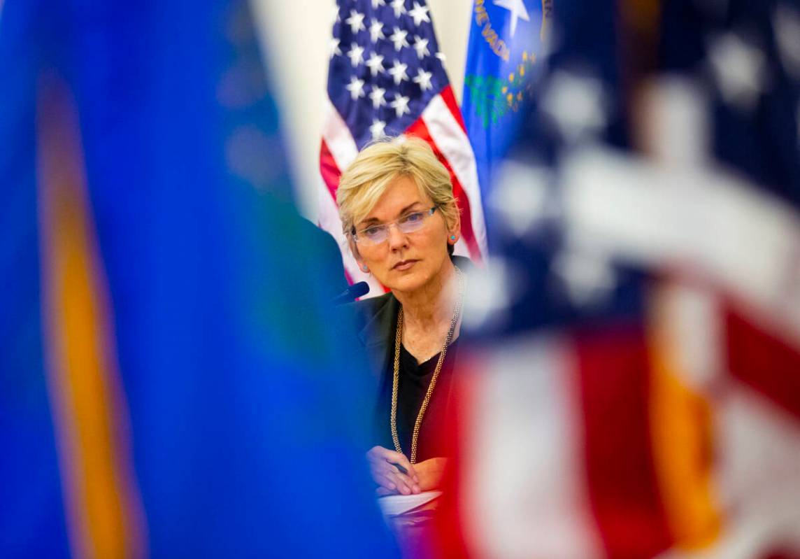 In this June 10, 2021, file photo, Energy Secretary Jennifer Granholm listens to participants d ...