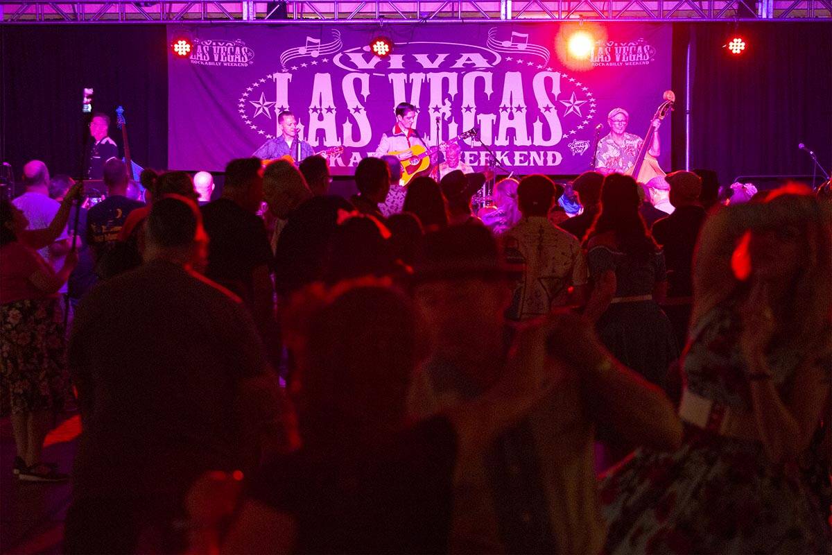 The audience dances to Shanda Howlers’ set during Viva Las Vegas Rockabilly Weekend at T ...