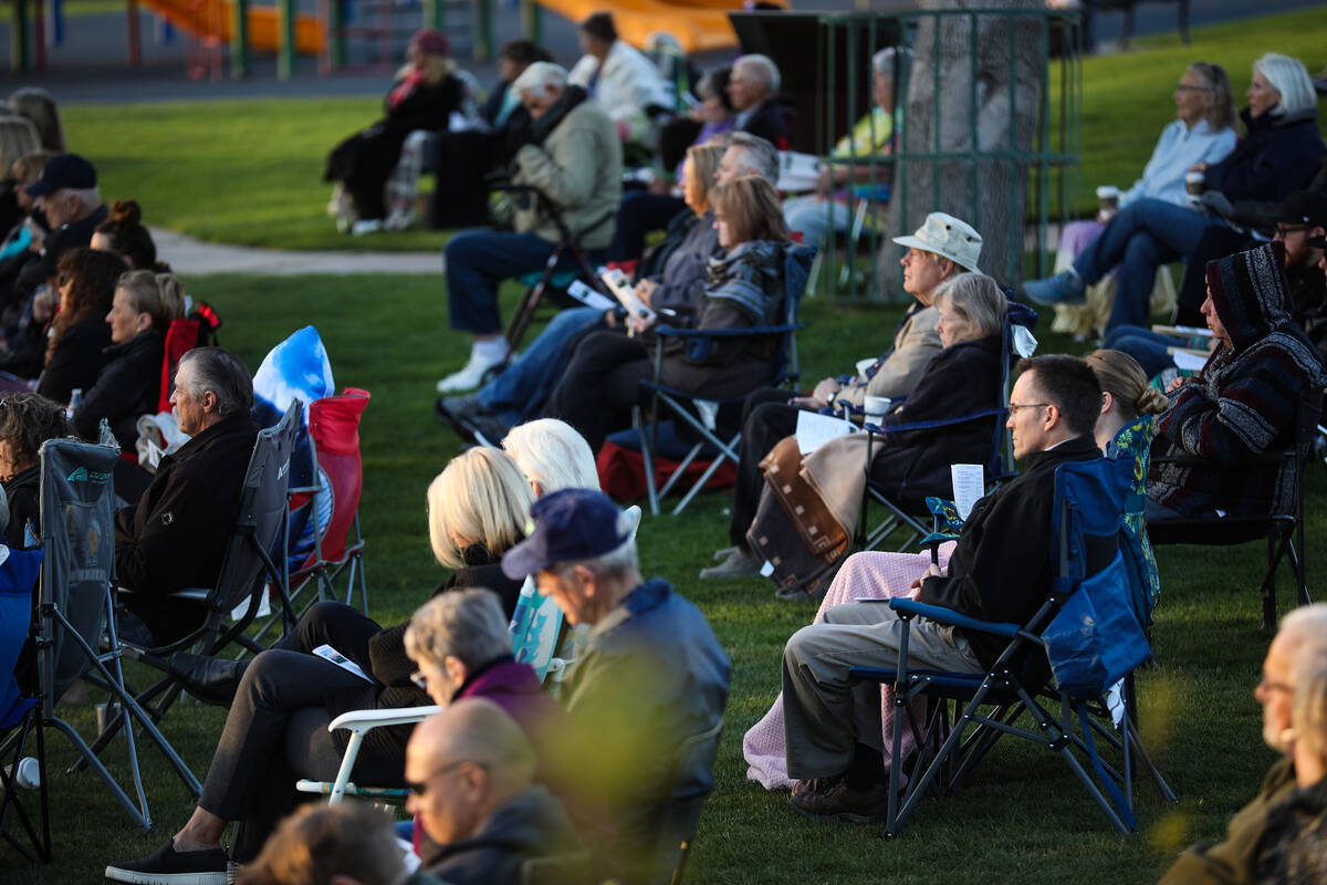 Attendees at the 33rd annual Easter Sunrise Celebration at Hemenway Park in Boulder City, Sunda ...
