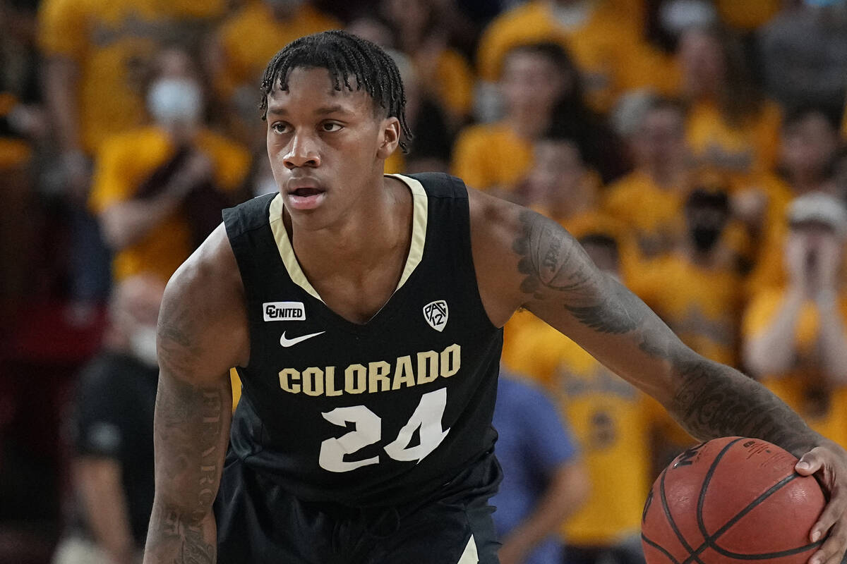 Colorado guard Elijah Parquet (24) during the first half of an NCAA college basketball game aga ...