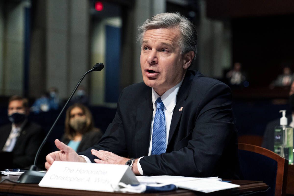 FBI Director Christopher Wray, seen in June 2021. (AP Photo/Manuel Balce Ceneta)