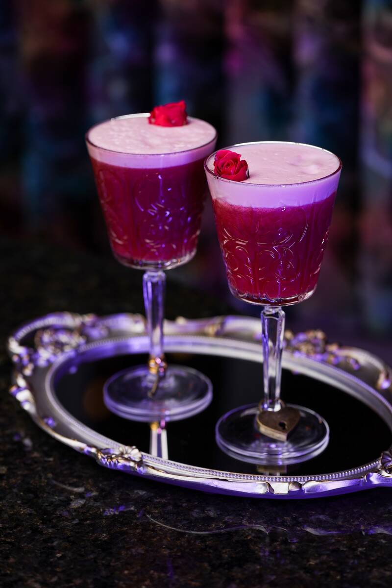The 16-ounce Lovelocked — a gin, raspberry and Velvet Falernum cocktail for two — is served ...