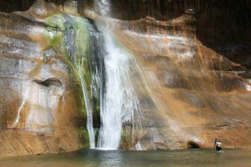 The Calf Creek Falls can be reached by hiking a six mile roundtrip trail. (Deborah Wall)