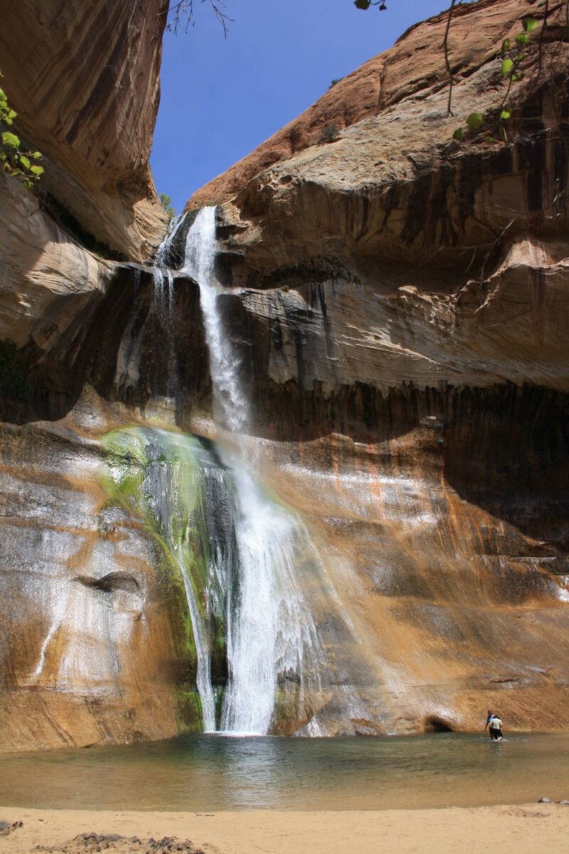 The 126-foot Calf Creek Falls can be reached by hiking a six mile roundtrip trail. (Deborah Wall)
