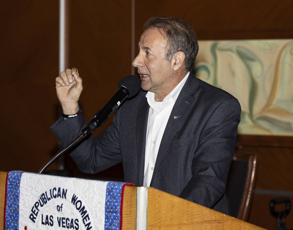Nevada Republican gubernatorial candidate Guy Nohra speaks during a luncheon forum, hosted by t ...