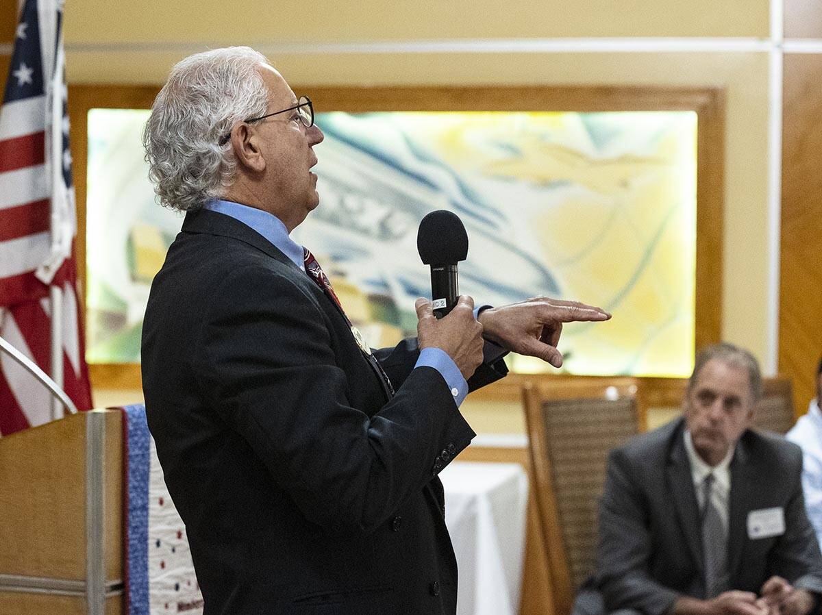 Nevada Republican gubernatorial candidate Fred Simon speaks during a luncheon forum, hosted by ...