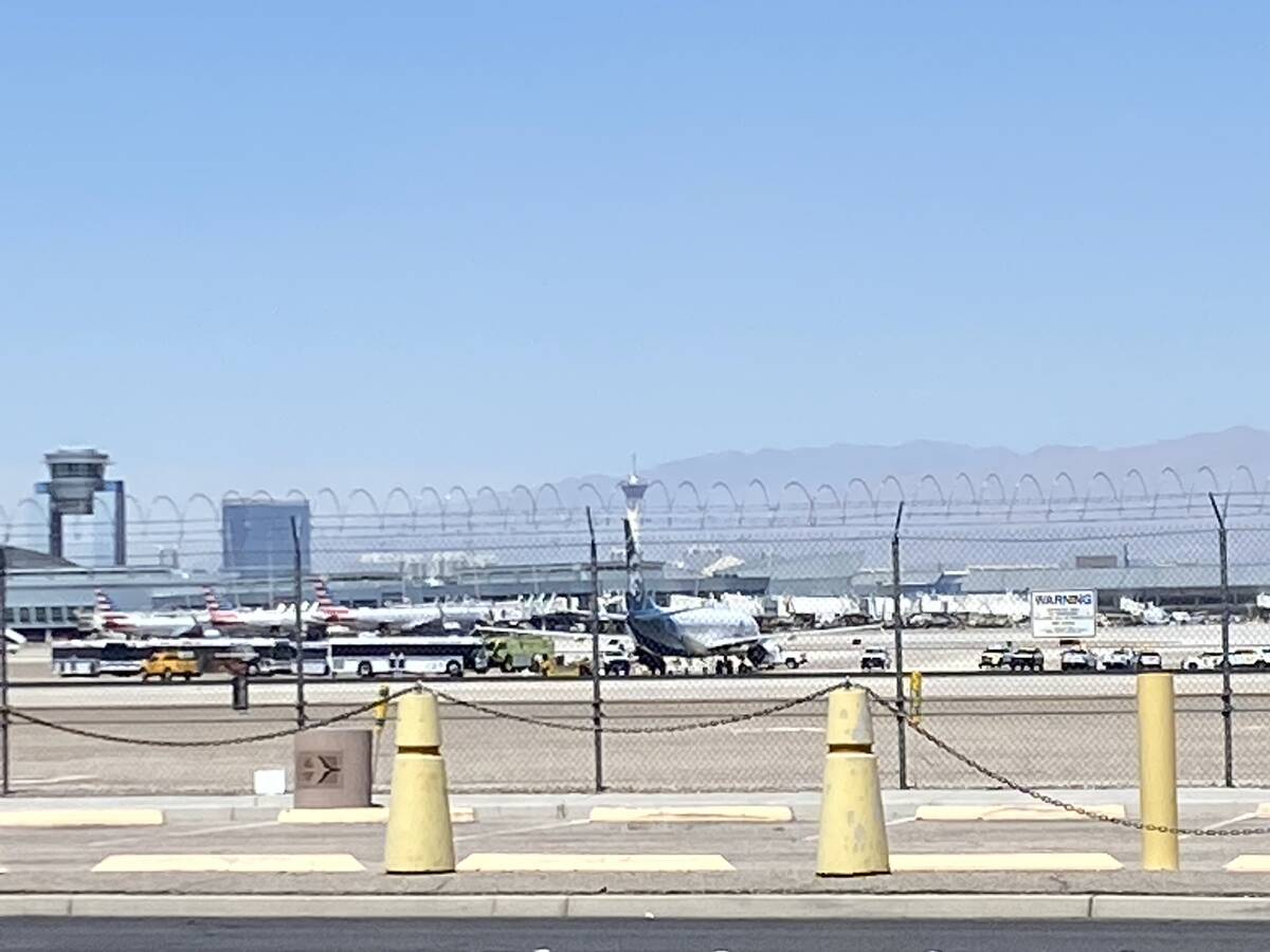 Alaska Airlines flight #1236 from Seattle to Las Vegas was evacuated at Harry Reid Internationa ...