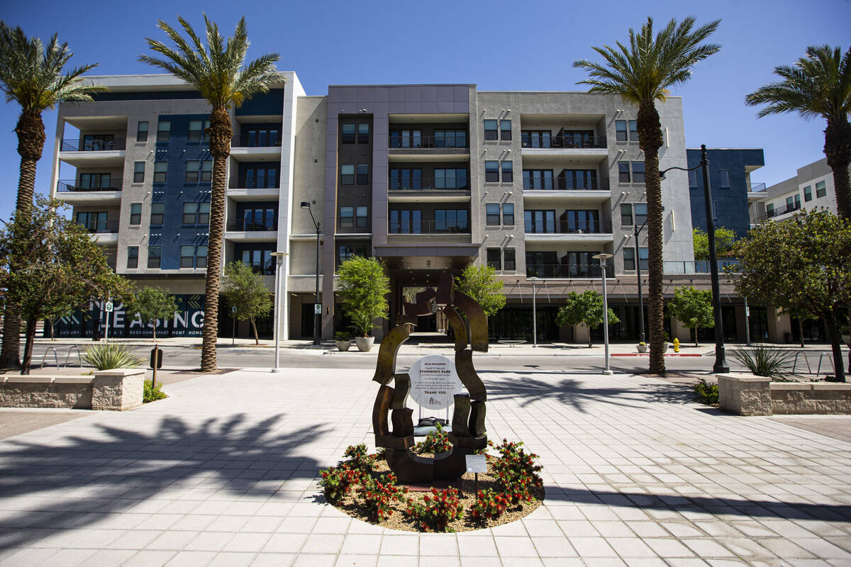 "Prismatic Oracle” by Hans Van de Bovenkamp is pictured at Symphony Park on Thursda ...