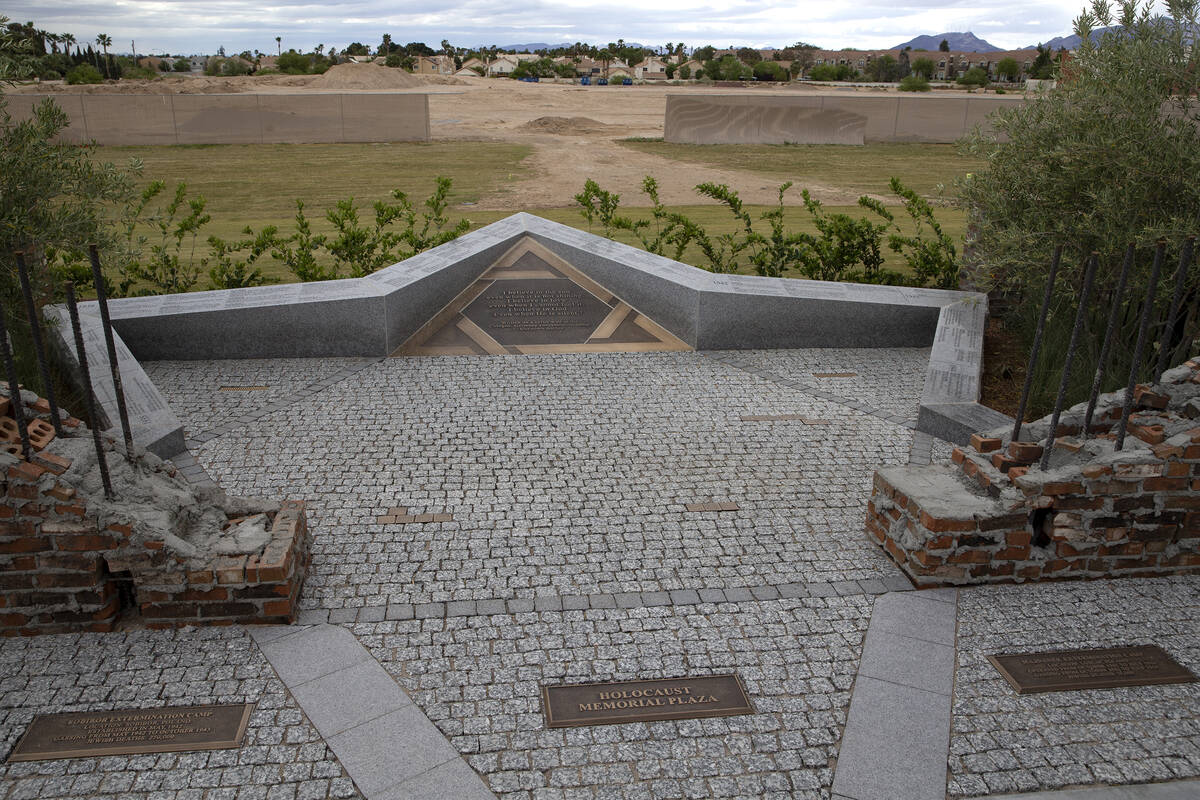 The first Holocaust Memorial Plaza in Nevada is seen during a media preview at King David Memor ...