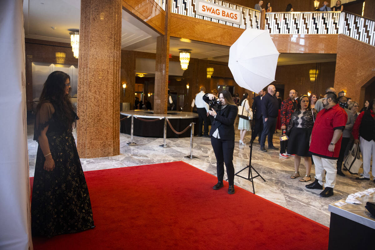 People attend the Heart of Education Awards at the Smith Center in Las Vegas, Friday, April 22, ...