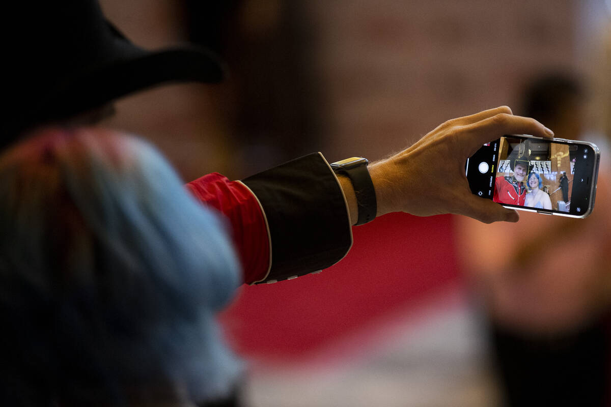Arbor View High School teacher Steve LaDouceur, left, with his daughter aRea, 16, take a pictur ...
