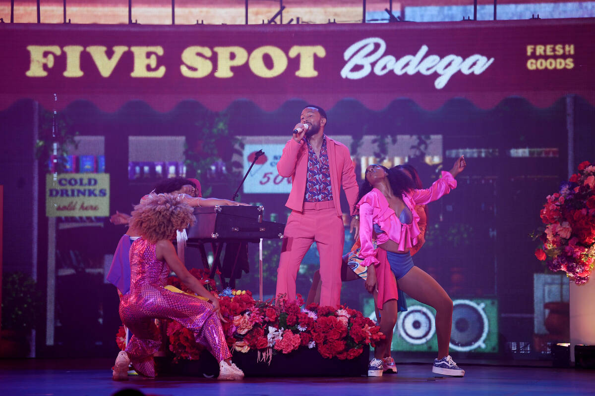 John Legend performs during the opening night of his residency "Love In Las Vegas" at Zappos Th ...