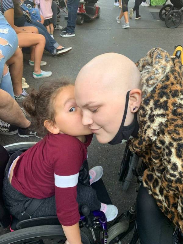 Codi Petrie, right, and her sister Eva Petrie. Codi was diagnosed with Ewing’s Sarcoma when s ...