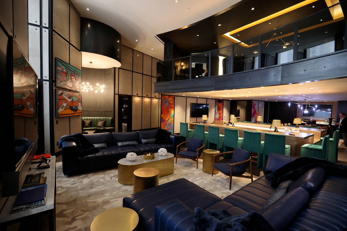 The Hardwood Suite, which includes a basketball court, at the Palms in Las Vegas Monday, April ...