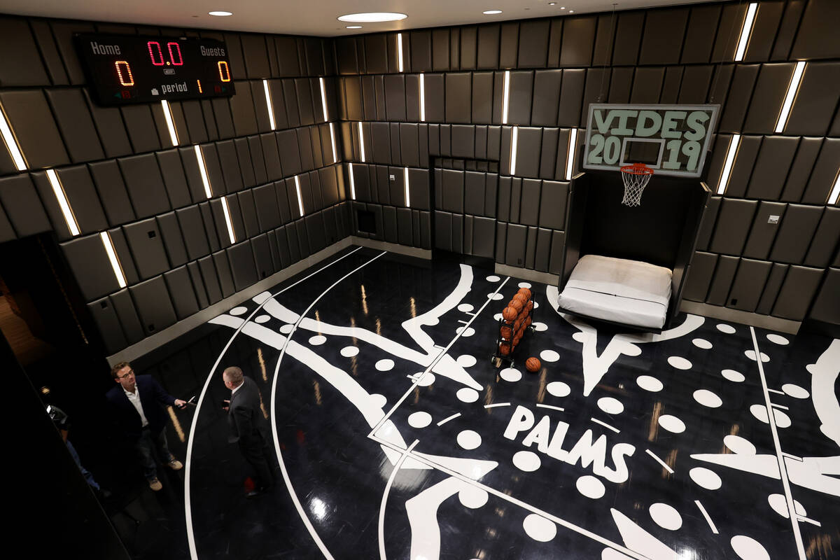 The Hardwood Suite, which includes a basketball court, at the Palms in Las Vegas Monday, April ...