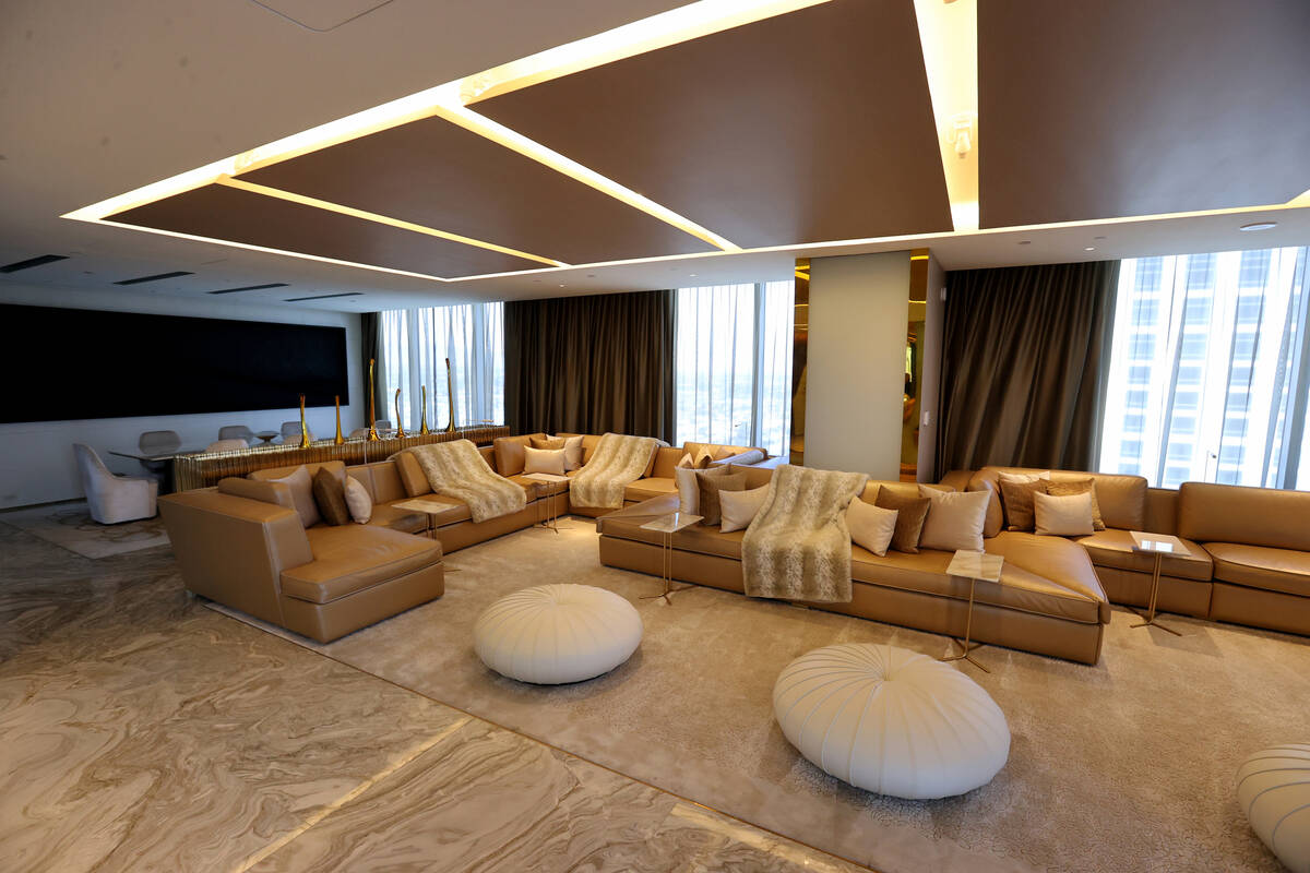 A two-story Sky View Suite at the Palms in Las Vegas Monday, April 25, 2022. The 766-room off-S ...