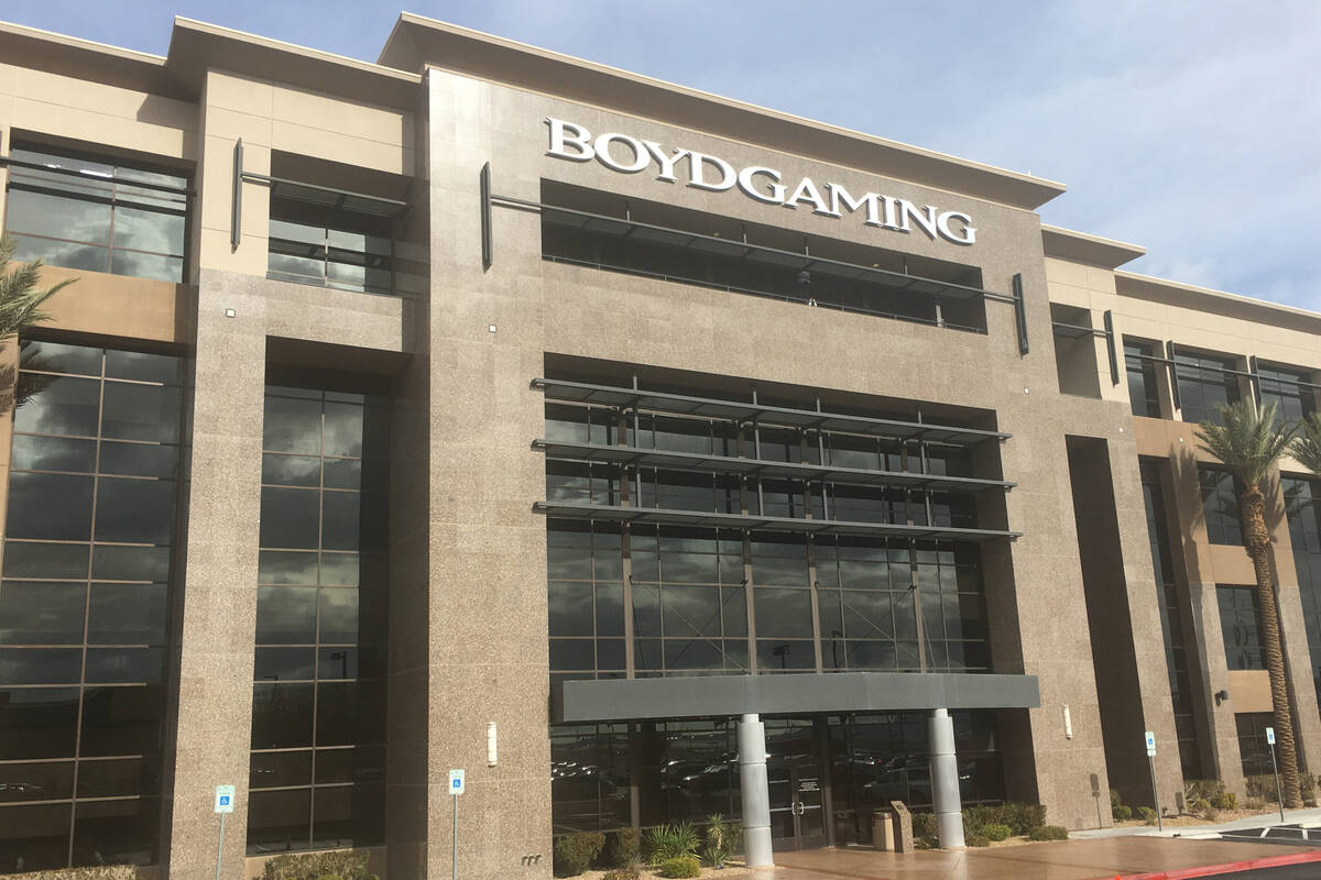 This Jan. 16, 2019, file photo shows Boyd Gaming Corporate Office in Las Vegas. (Eli Segall/Las ...