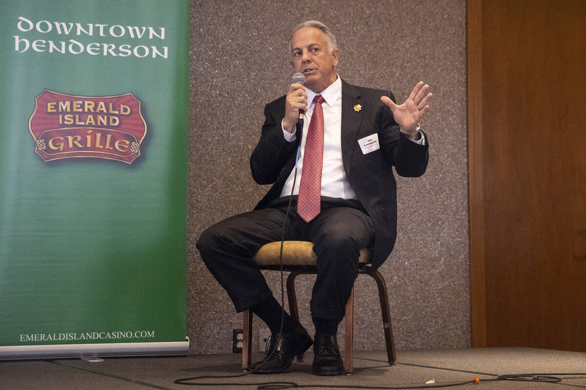 Clark county Sheriff Joe Lombardo participates during the Southern Hills Republican Women Guber ...
