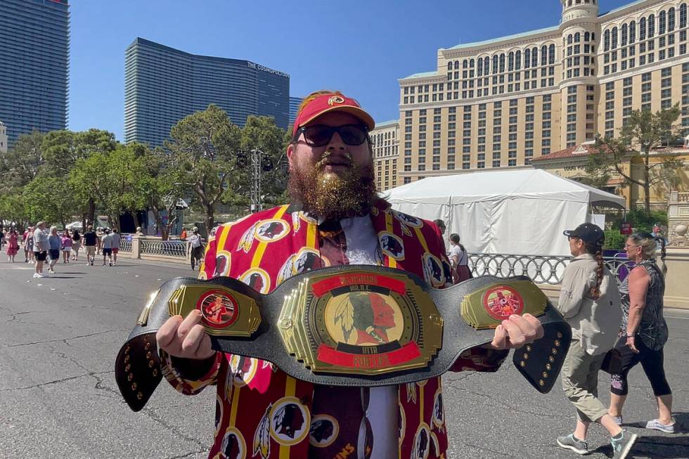 Edward Friton from Winchester, Virginia was decked out Thursday in a Washington Redskins suit a ...