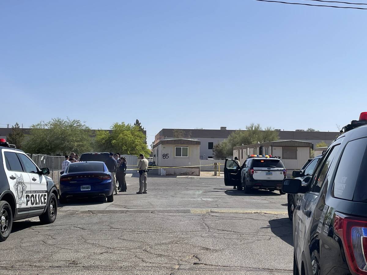 Las Vegas police investigate a homicide on the 3900 block of Las Vegas Boulevard North on Frida ...