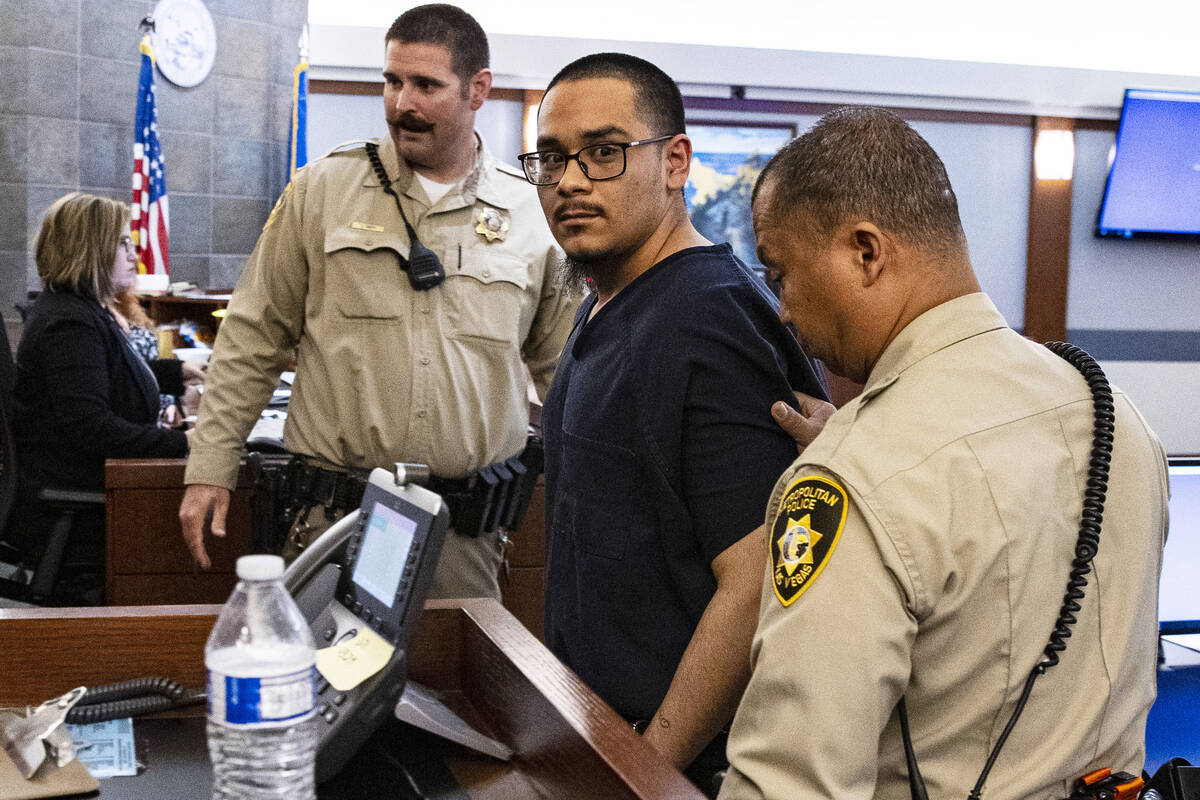 Edgar Samaniego, 21, who pleaded guilty to shooting Metro officer Shay Mikalonis, led out of th ...