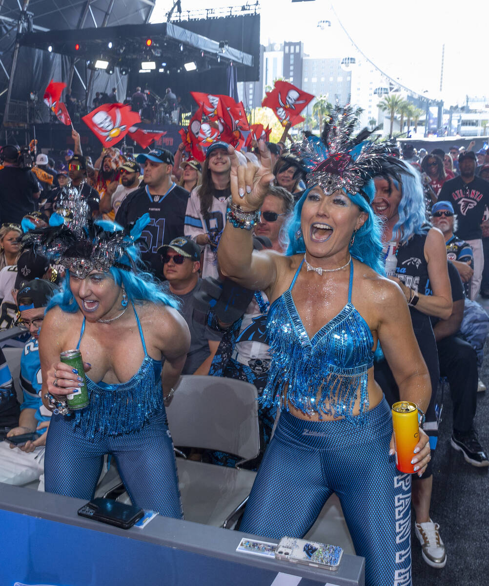 Carolina Panthers dance dance at the Draft Theater during the second day selections for the 202 ...