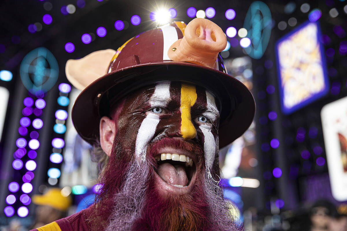 Washington Football Team fan Jeff Rinehart, from Virginia Beach, Va., during day two of the NFL ...