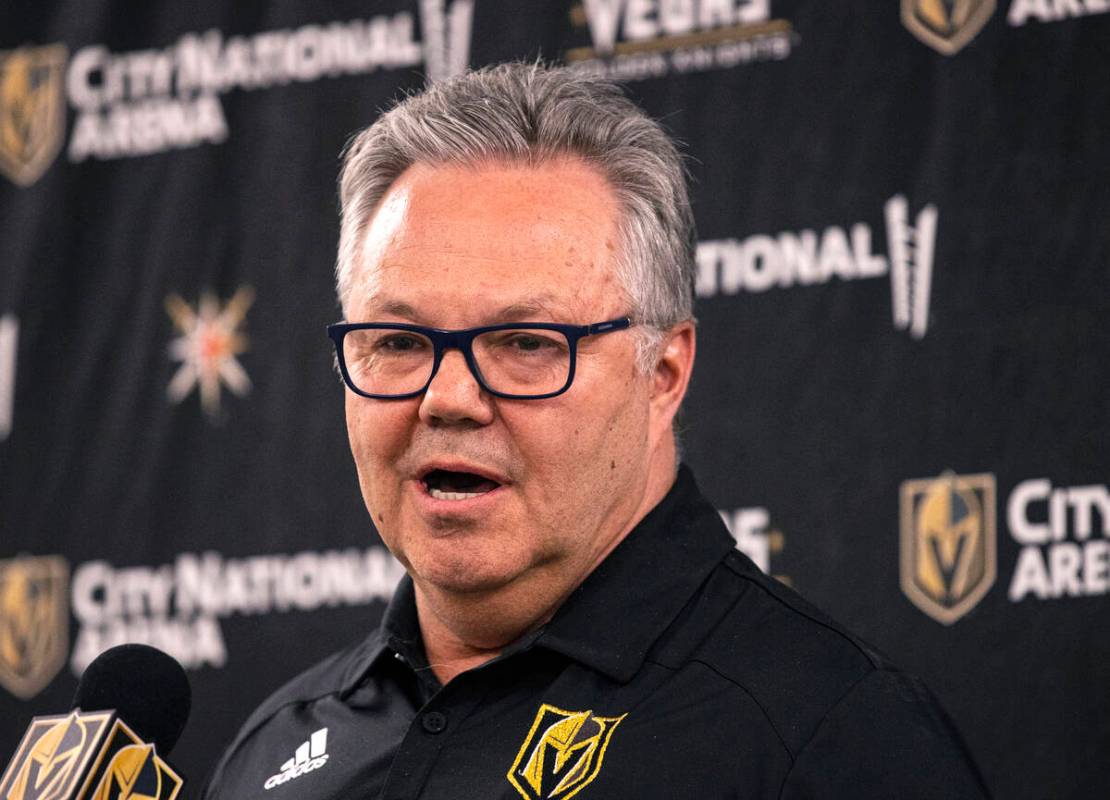 Golden Knights General manager Kelly McCrimmon speaks about the firing of head coach Pete DeBoe ...