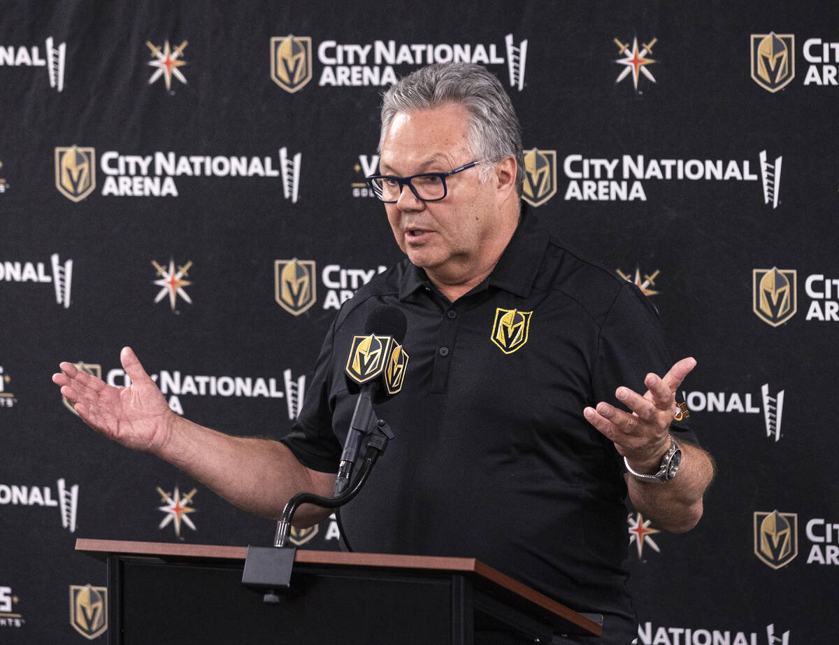 Golden Knights General manager Kelly McCrimmon speaks about the firing of head coach Pete DeBoe ...