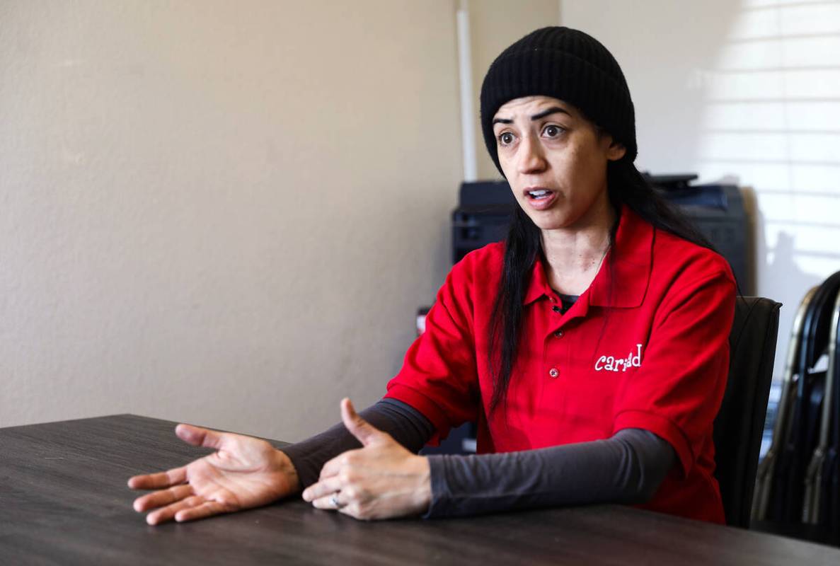 Merideth Spriggs, founder of the nonprofit Caridad, speaks to the Review-Journal in January abo ...