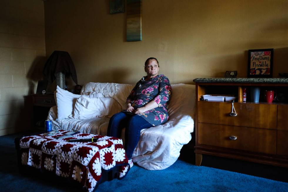 Angel Saavedra at her apartment at Hebron, formerly known as Share Village 1 on Jan. 19, 2022. ...