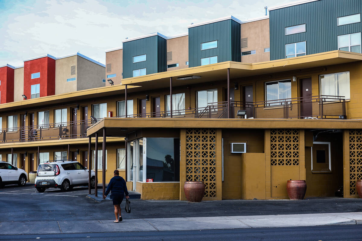 SHARE Village 4, located at 2028 Fremont St. in Las Vegas, in March 2022. (Rachel Aston/Las Veg ...