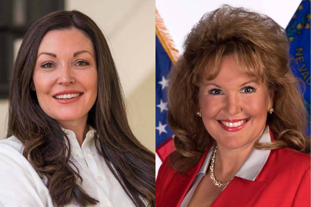 Tina Brown, left, and Tina Peetris, candidates for state Senate District 9 in the 2022 Republic ...