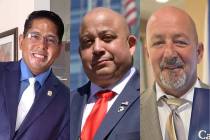 David Gomez, left, Leo Henderson and Peter Pellegrino, Republican candidates for state Senate D ...