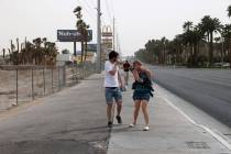 Winds may gust to 35 mph in the Las Vegas region on Sunday, May 1, 2022, according to the Natio ...