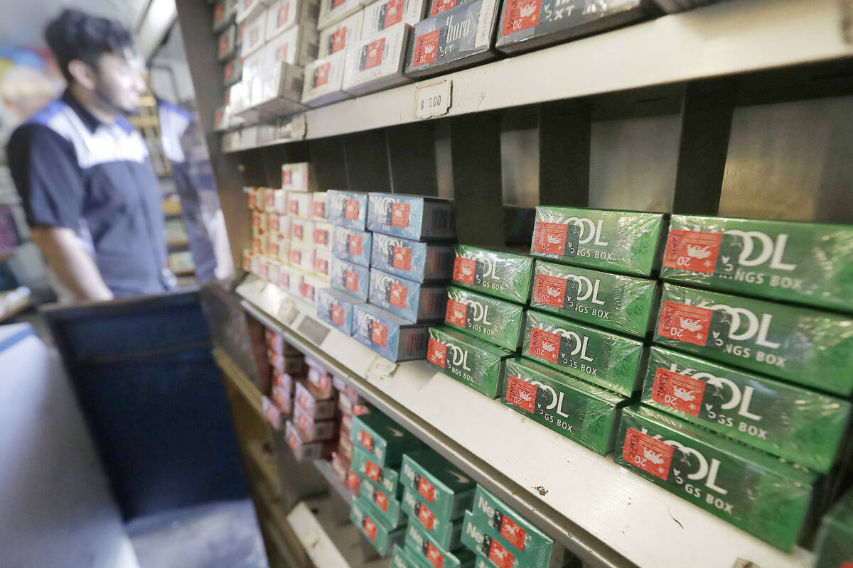 This photo shows packs of menthol cigarettes and other tobacco products at a store in San Franc ...