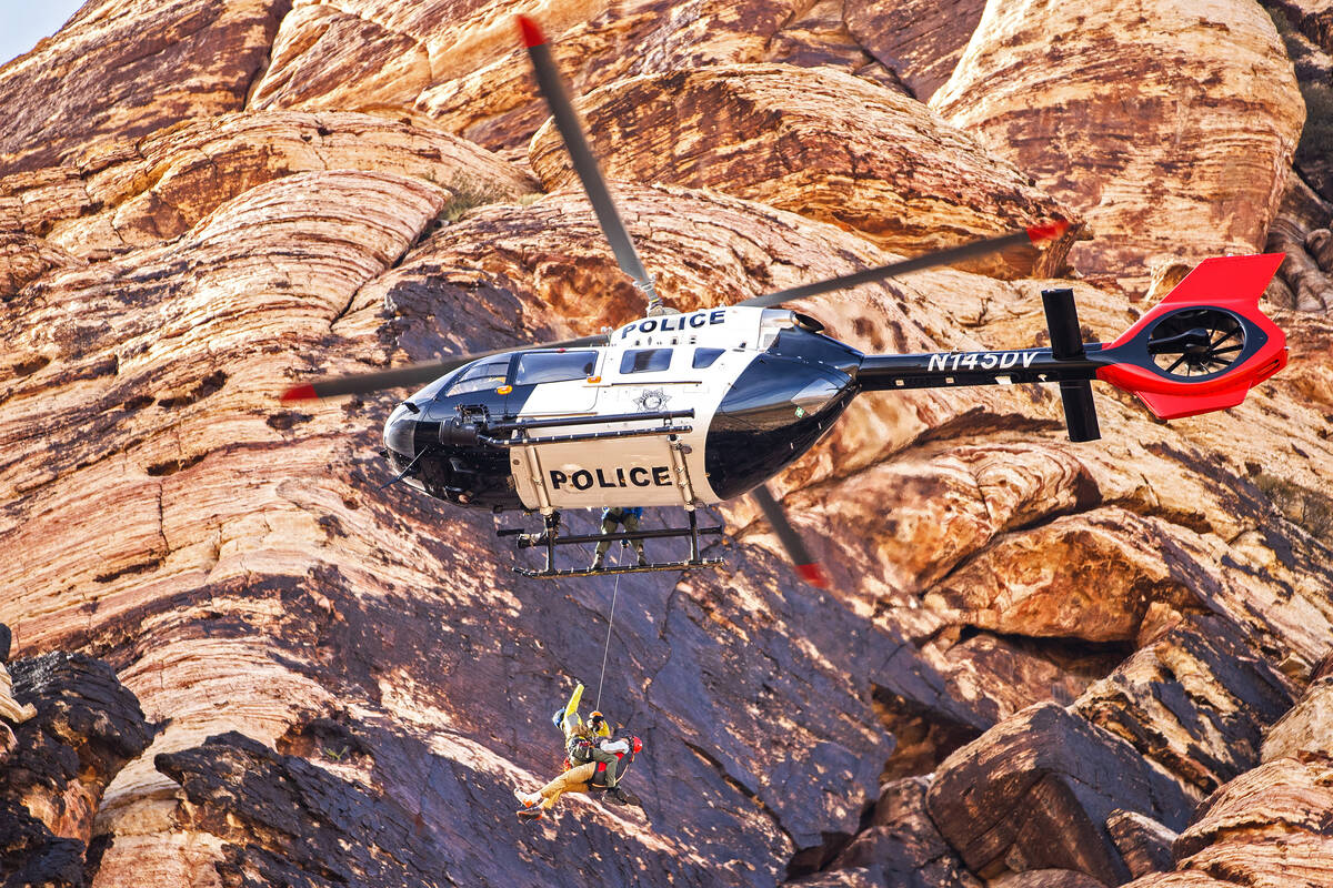 This photo was among the Review-Journal's entries for the National Headliner Awards. A climber ...