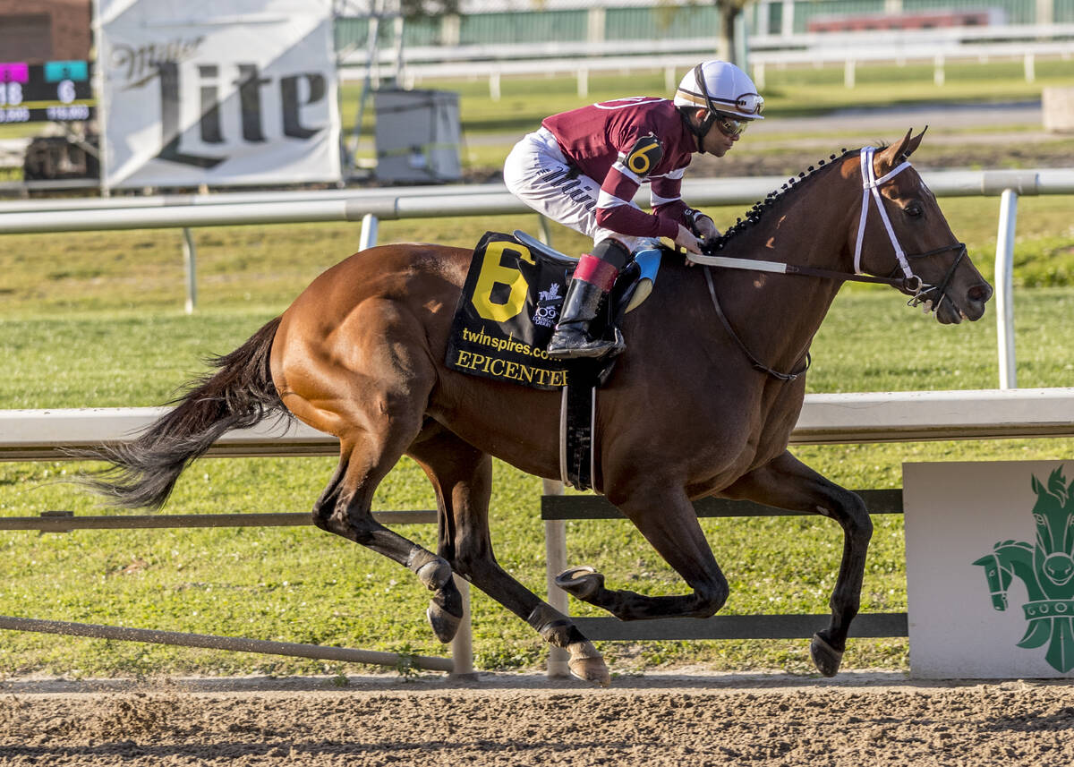 In a photo provided by Benoit Photo, Epicenter, with Joel Rosario aboard, wins the $1 million L ...
