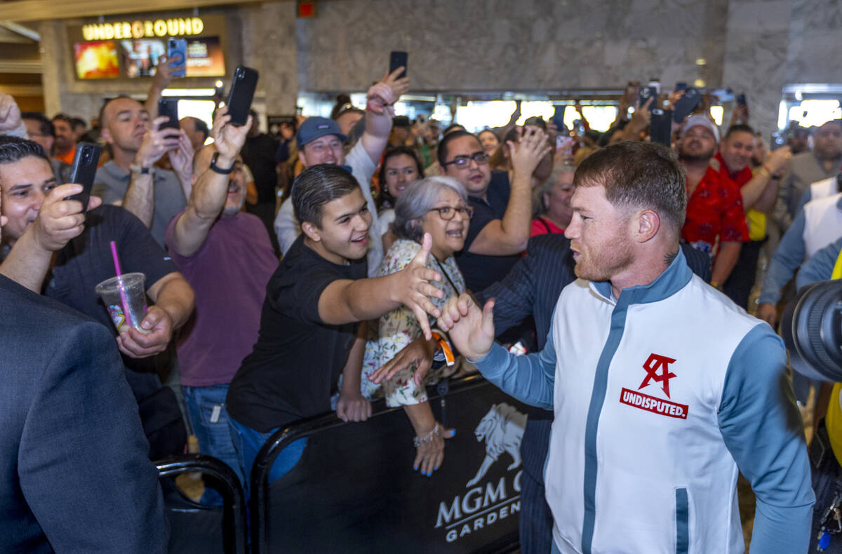 Canelo Alvarez, Dmitry Bivol focused as fans cheer arrivals | Las Vegas  Review-Journal