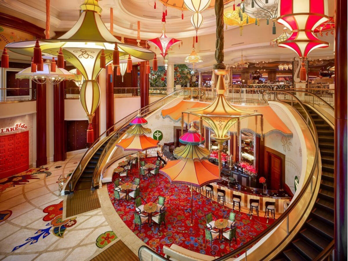 Bar Parasol, a colorful whimsical spot inspired by parasols, in Wynn Las Vegas. (Credit Wynn La ...