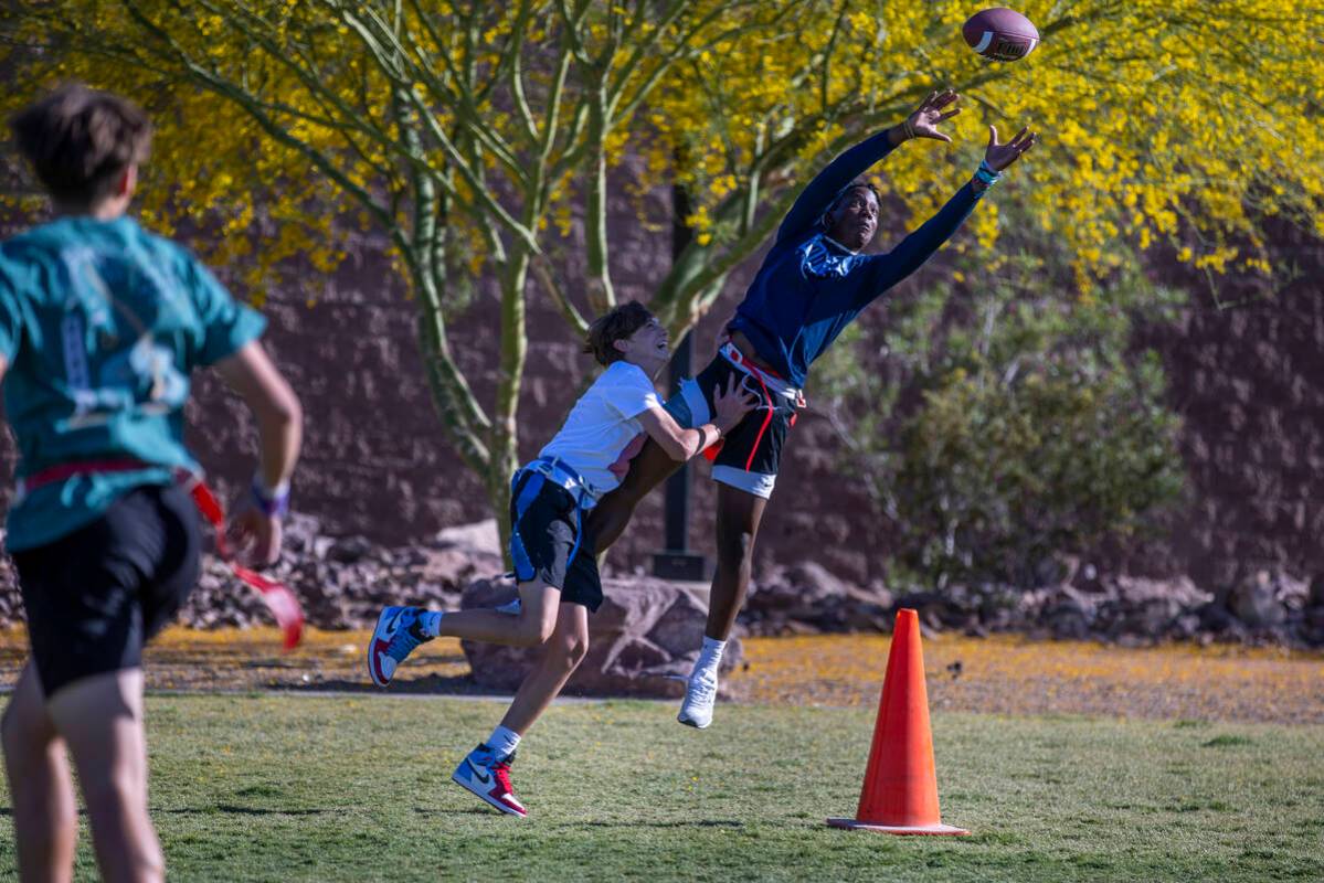 Kids play flag football as part of a celebration of life for Austen Russell, 9, who died when h ...