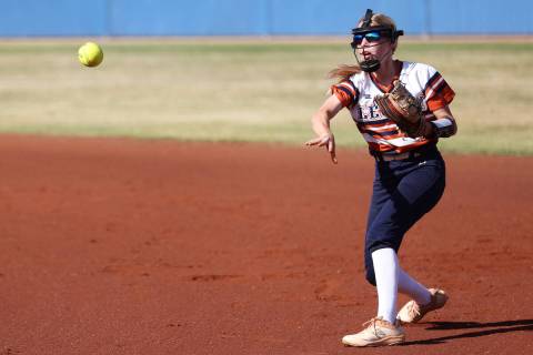 Legacy’s Brytnee Caldwell is shown during a softball game against Bishop Gorman in Las Vegas, ...