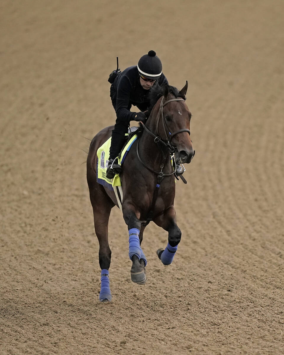 Messier, kontestan Kentucky Derby berlatih pada Rabu, 4 Mei 2022, di Churchill Downs di Louisvil...
