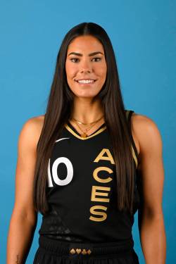 LAS VEGAS - 2 MEI: Kelsey Plum #10 dari Las Vegas Aces berpose untuk headshot selama media d...