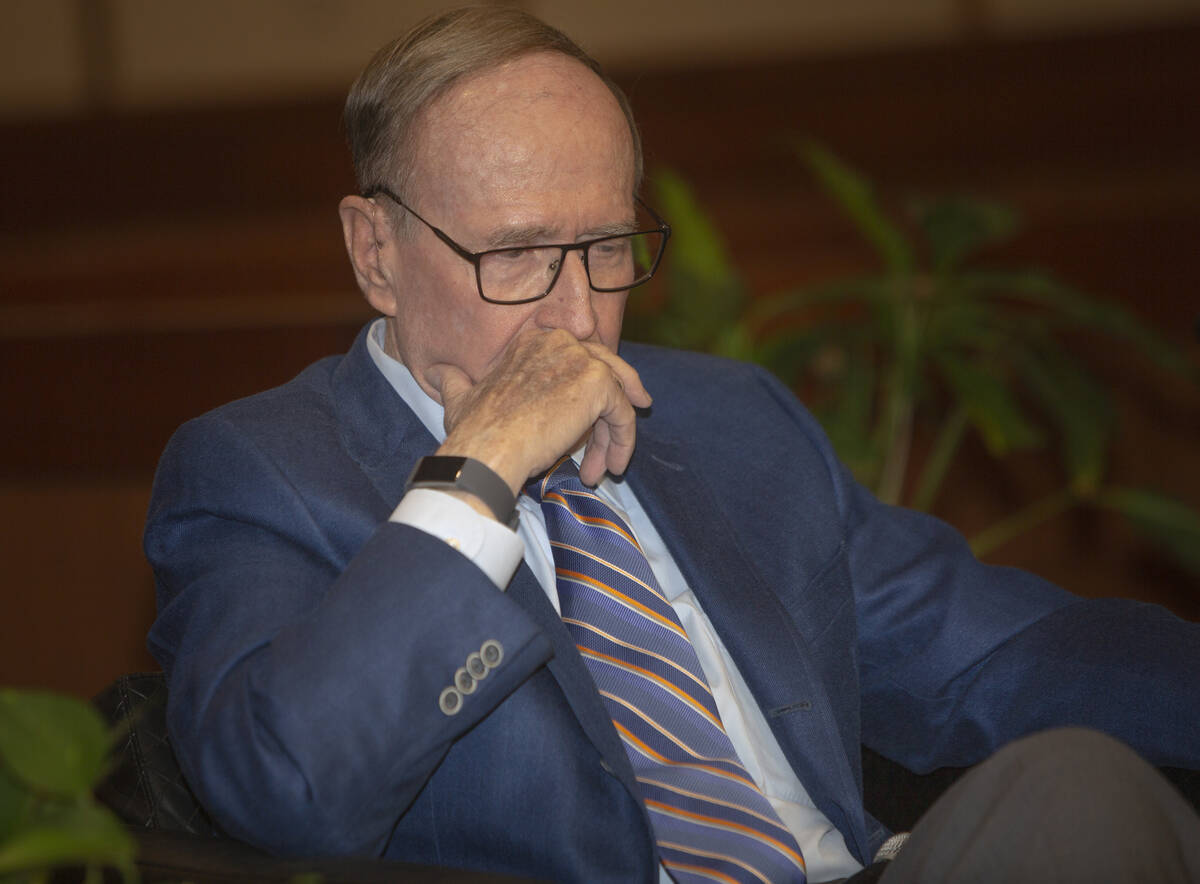 Former U.S. Senator and Nevada Gov. Richard Bryan listens during the Nevada Senators Panel at U ...