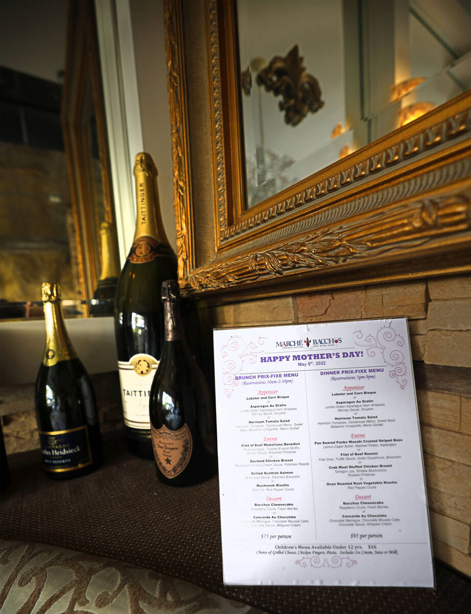 The Mother's Day special menu is seen at Marche Bacchus, Thursday, May 5, 2022, in Las Vegas. ( ...