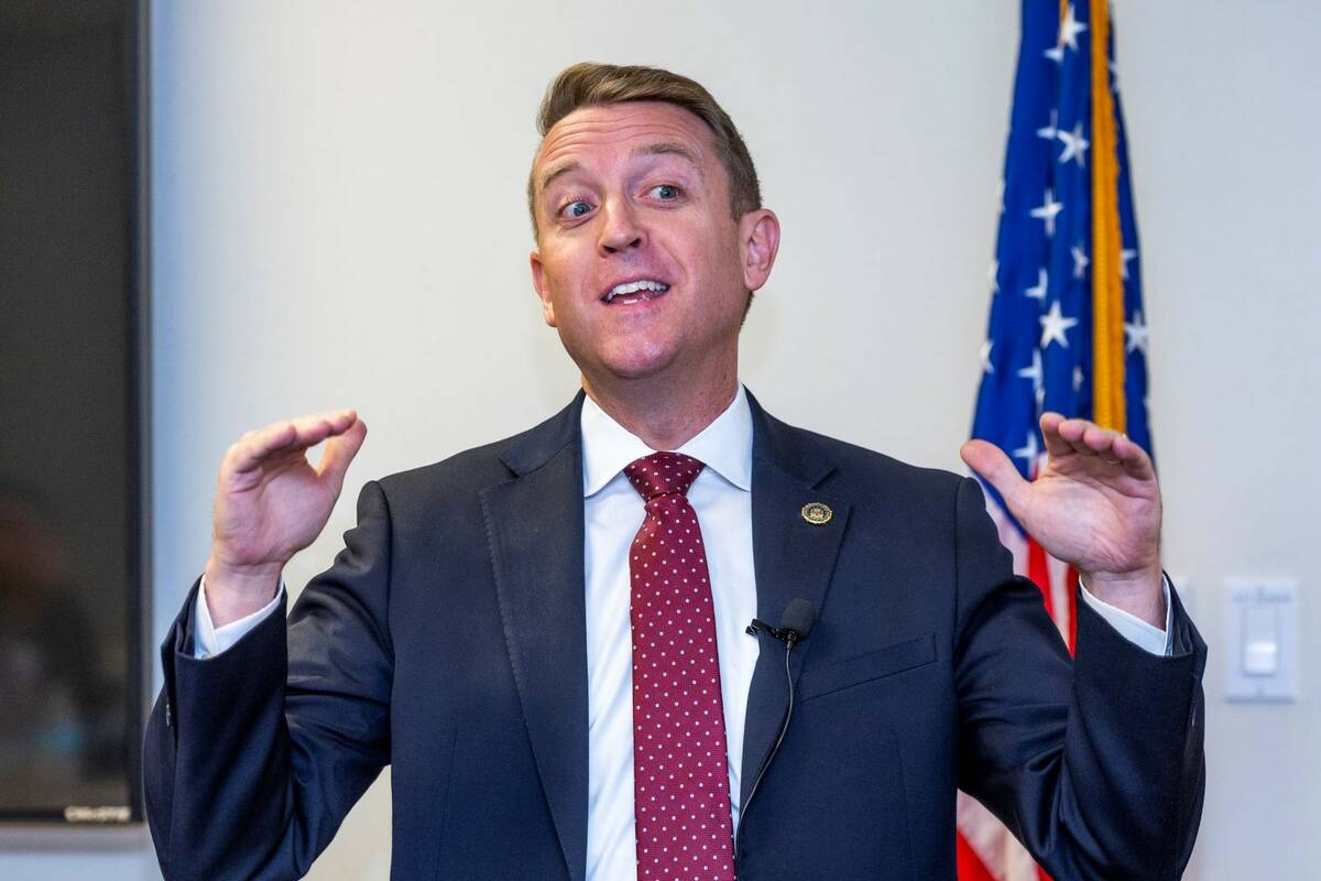 New Special Agent in Charge Spencer Evans with the Nevada office of the FBI answers a question ...