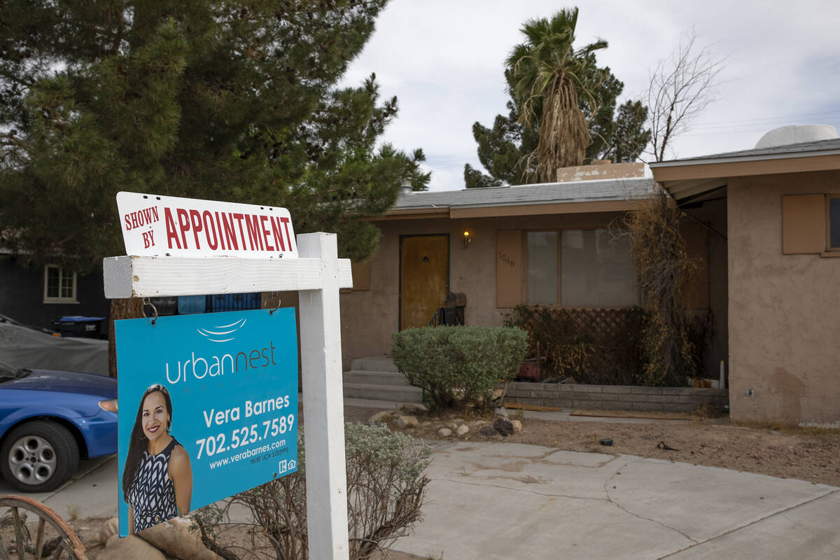 A home is for sale in the Huntridge neighborhood on Thursday, May 5, 2022, in Las Vegas. (Ellen ...